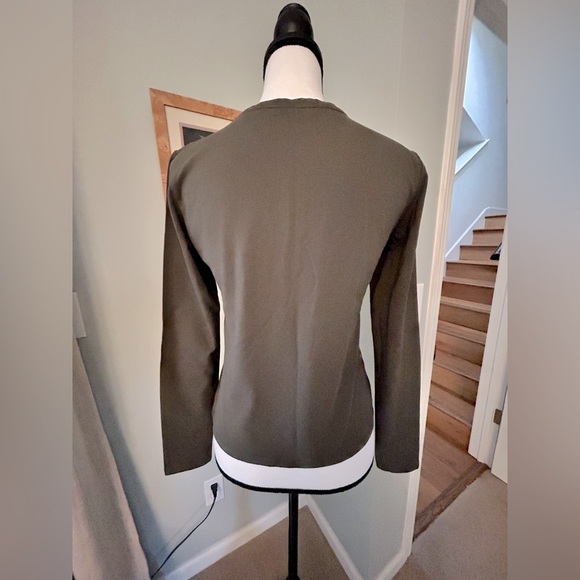 Zara olive long sleeve scoop neck t-shirt - M - Picture 3 of 4